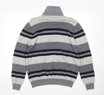 BHS Mens Multicoloured Striped  Pullover Jumper Size M