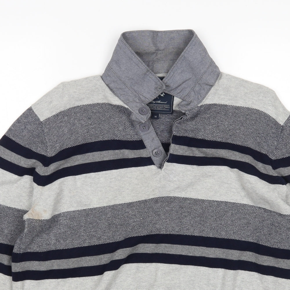 BHS Mens Multicoloured Striped  Pullover Jumper Size M