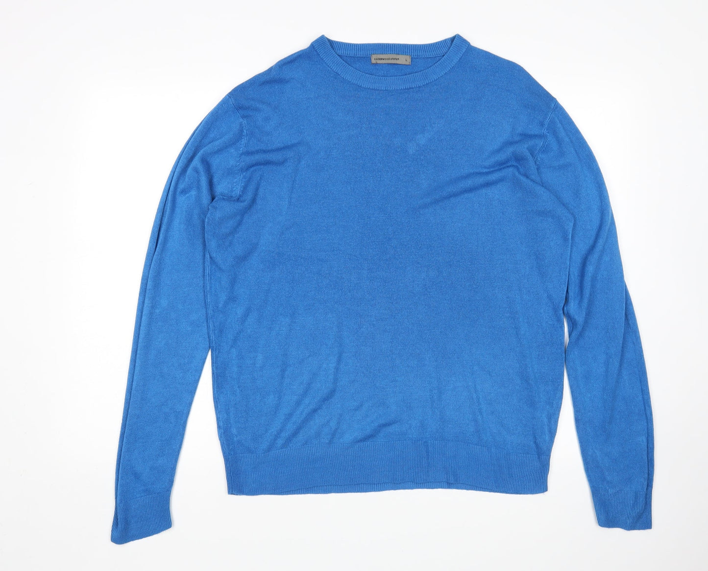 Womens UK Size L Cedar Wood State Blue Pullover Jumper