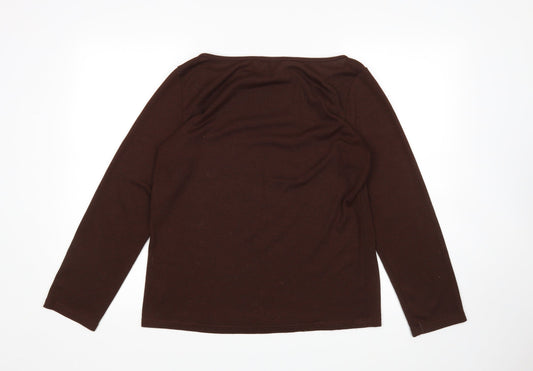 Womens UK Size M Zanzea Brown Pullover Jumper