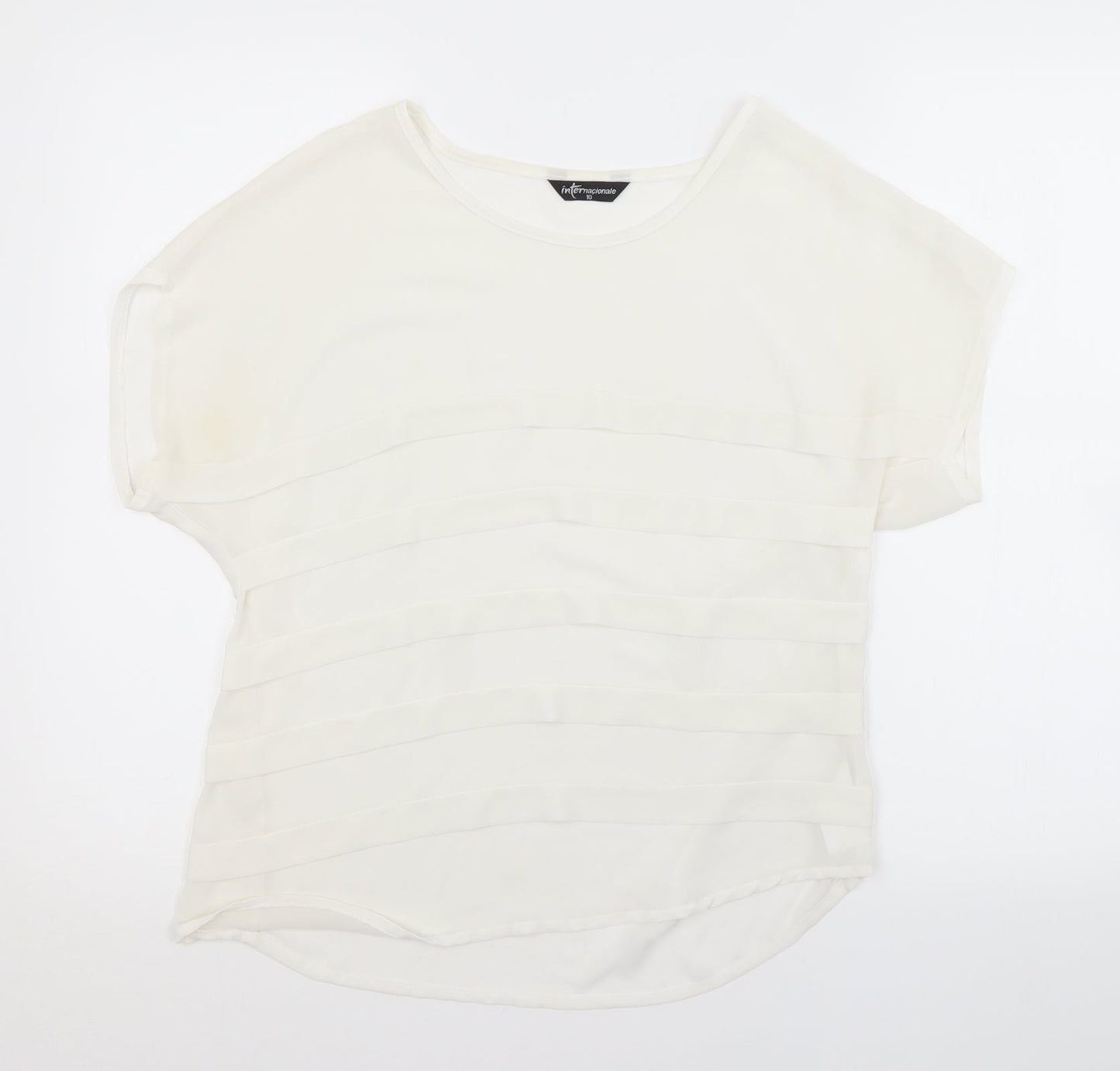 Womens UK Size 10 Internacionale White Basic Blouse