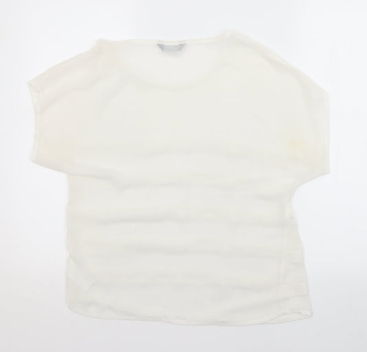 Womens UK Size 10 Internacionale White Basic Blouse
