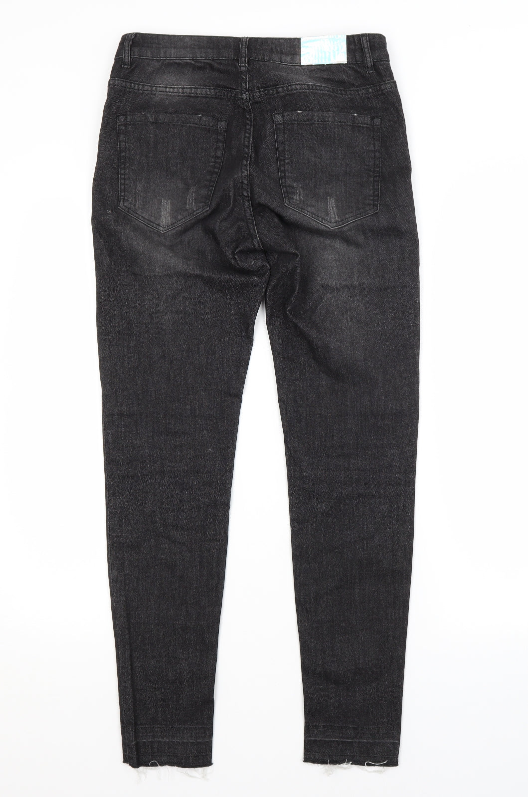 Womens UK Size  Preworn Regular Fit Cropped Grey Jeans