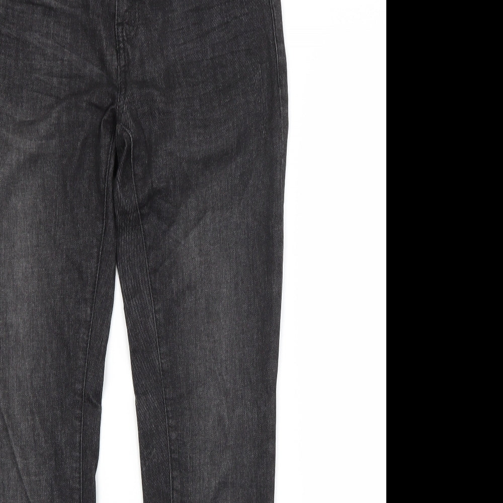 Womens UK Size  Preworn Regular Fit Cropped Grey Jeans