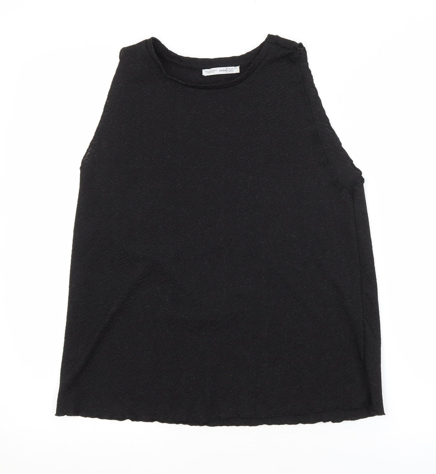 Womens UK Size S Zara Black Basic Blouse