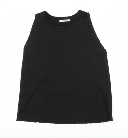 Womens UK Size S Zara Black Basic Blouse