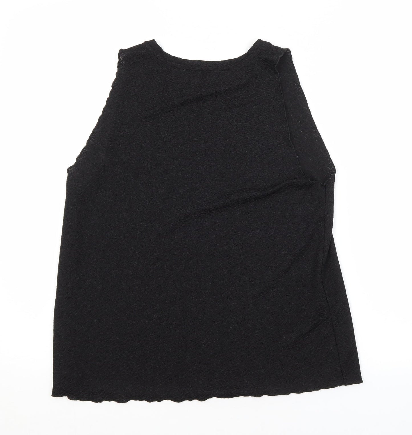 Womens UK Size S Zara Black Basic Blouse