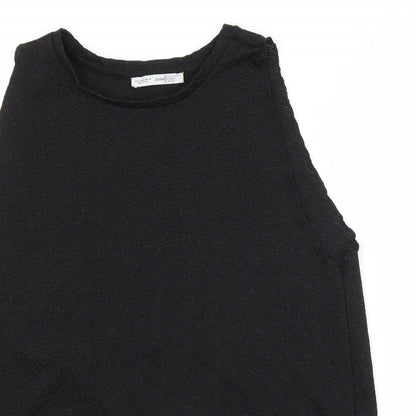 Womens UK Size S Zara Black Basic Blouse