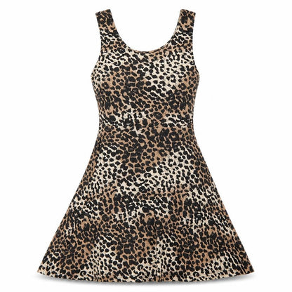 Front view of Atmosphere women’s brown animal print a-line, size UK 10