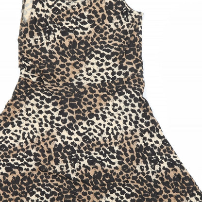 Atmosphere Womens Brown Animal Print  A-Line  Size 10