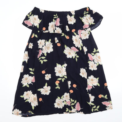 Dorothy Perkins Womens Blue Floral  A-Line  Size 14