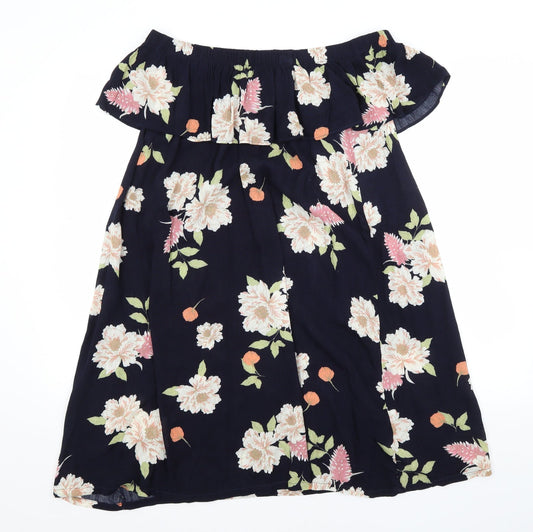 Dorothy Perkins Womens Blue Floral  A-Line  Size 14