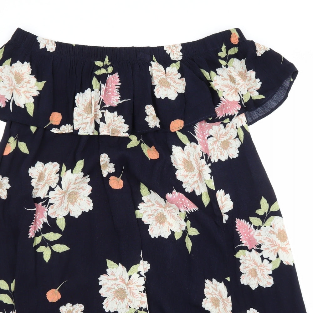 Dorothy Perkins Womens Blue Floral  A-Line  Size 14