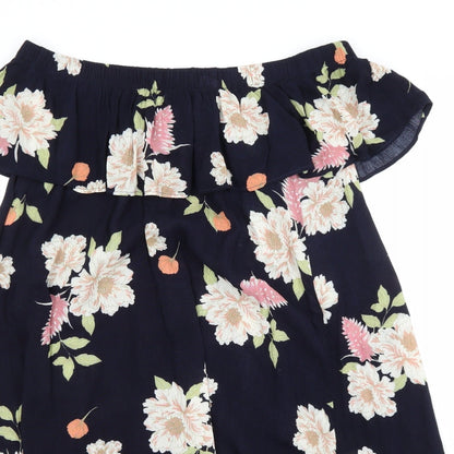 Dorothy Perkins Womens Blue Floral  A-Line  Size 14