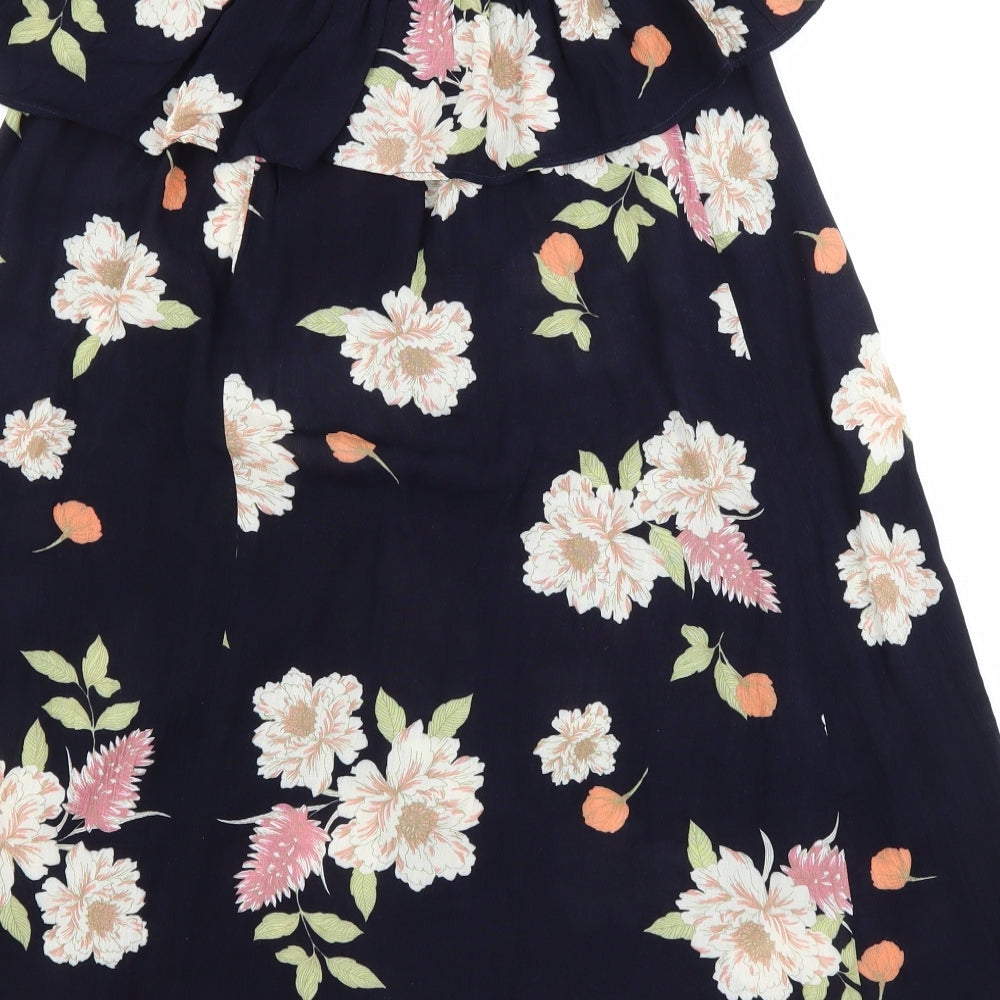Dorothy Perkins Womens Blue Floral  A-Line  Size 14