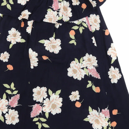 Dorothy Perkins Womens Blue Floral  A-Line  Size 14