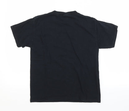 Back view of Preworn boys’ blue basic t-shirt, size M, - iron man
