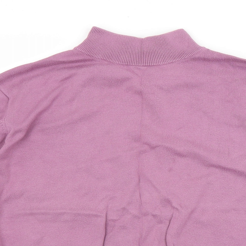 Close-up detail of Cotswold Collection women’s purple jumper, size 2XL