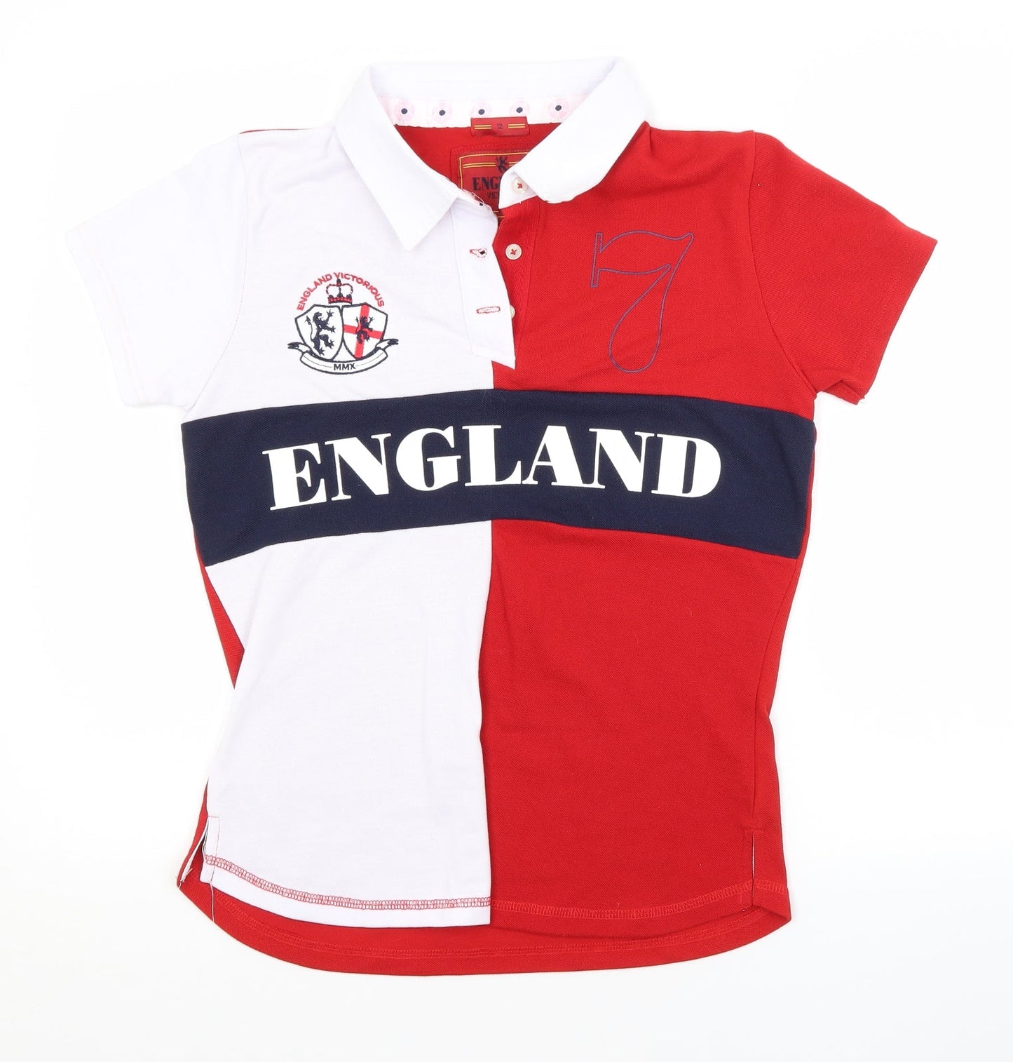 Womens UK Size 12 Preworn Multicoloured Basic Polo