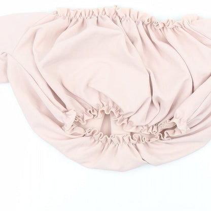 Womens UK Size 10 New Look Pink Basic Blouse