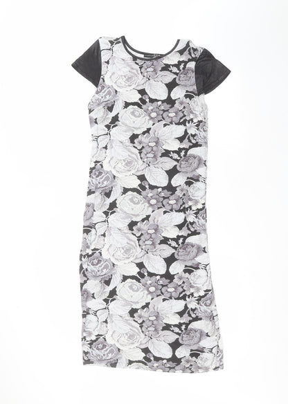 Atmosphere Womens Black Floral  A-Line  Size 14