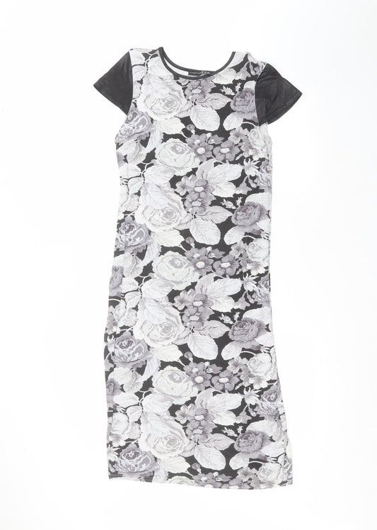 Atmosphere Womens Black Floral  A-Line  Size 14