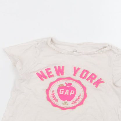 Gap Girls White   Basic T-Shirt Size 4 Years