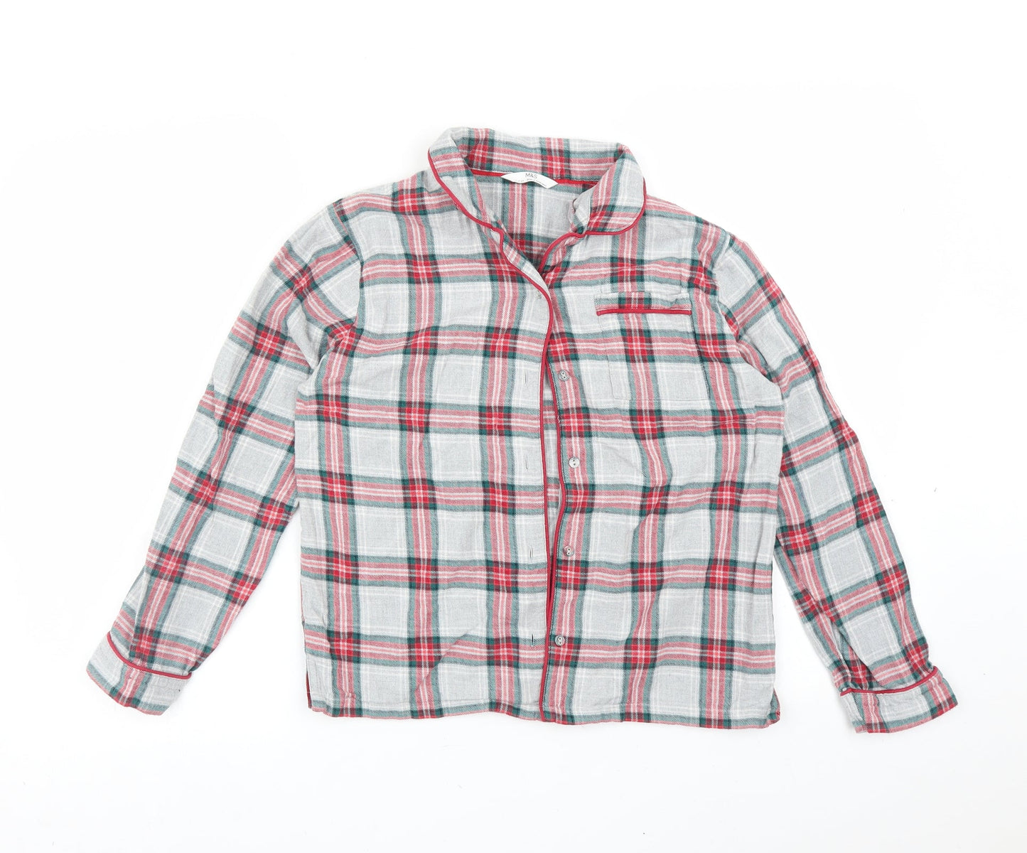 M&S Girls Multicoloured Check   Pyjama Top Size 11-12 Years