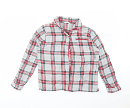 M&S Girls Multicoloured Check   Pyjama Top Size 11-12 Years