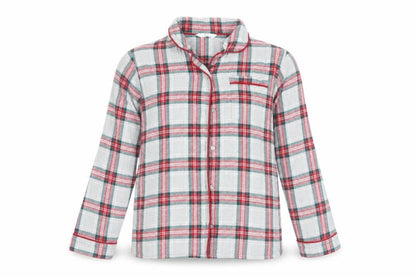 Front view of Marks & Spencer girls’ multicoloured check pyjama top, size 11-12, years