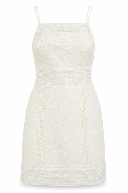 Front view of Topshop women’s white floral bodycon, size UK 8