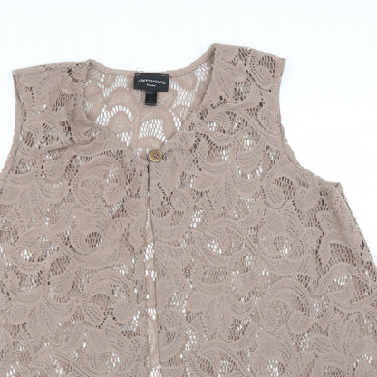 Antthony Womens Brown Floral  Cardigan Jumper Size L