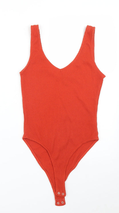 Primark Womens Red Striped  Bodysuit One-Piece Size XS