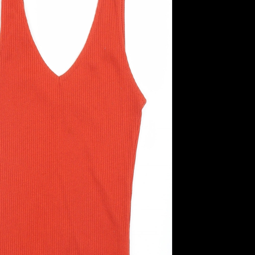 Primark Womens Red Striped  Bodysuit One-Piece Size XS