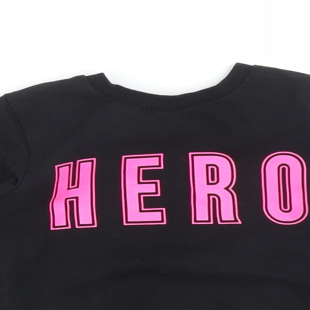 NEXT Girls Black   Pullover Sweatshirt Size 2-3 Years  - HERO