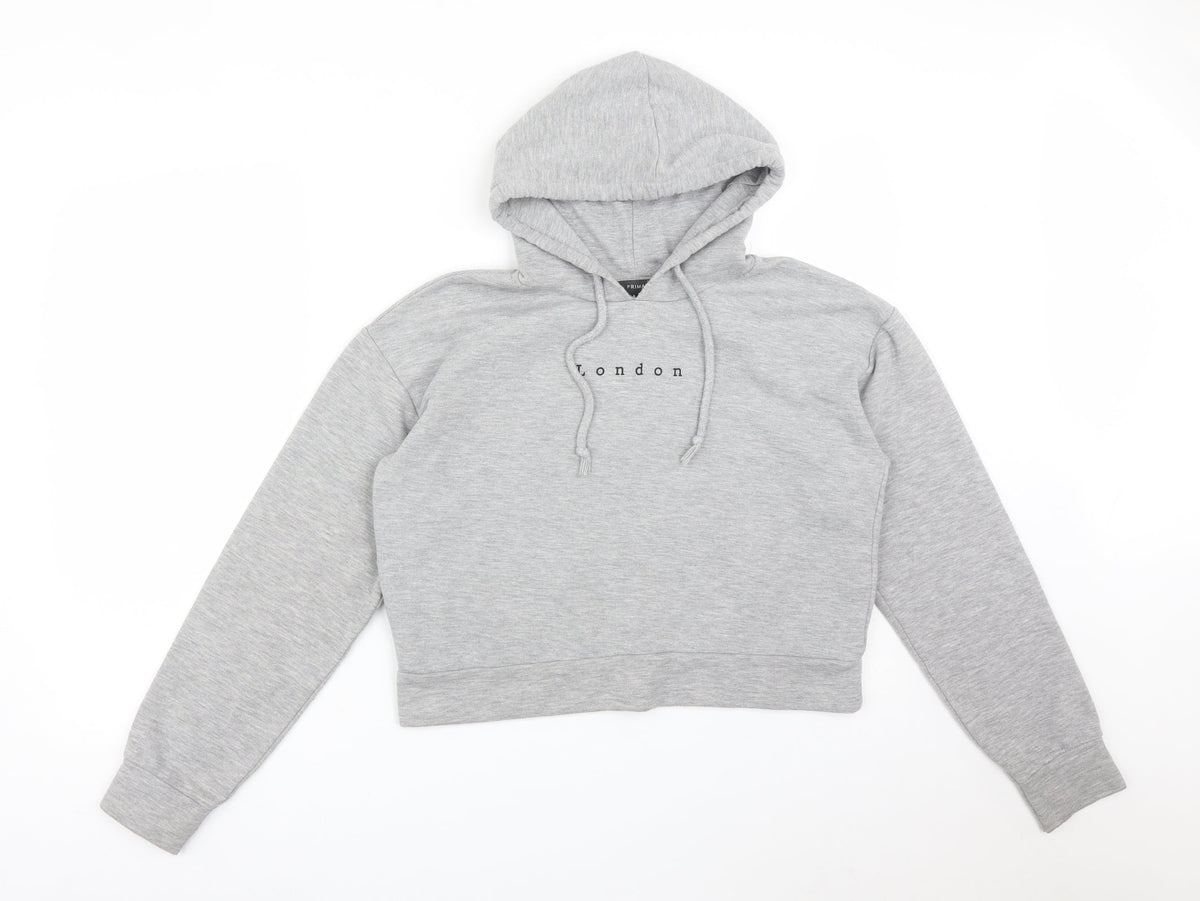 Additional front view of Primark women’s grey pullover hoodie, size S, - london