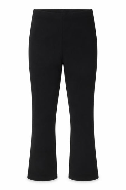 Front view of Preworn women’s black trousers, size UK 12, 30-inch leg