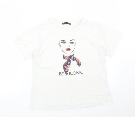 DUNNES Womens White   Basic T-Shirt Size S  - BE ICONIC WOMAN