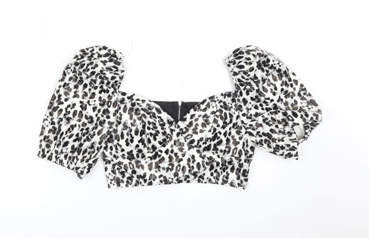 I SAW IT FIRST Womens Multicoloured Animal Print  Basic T-Shirt Size 12