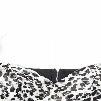 I SAW IT FIRST Womens Multicoloured Animal Print  Basic T-Shirt Size 12