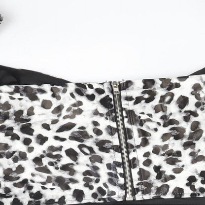 I SAW IT FIRST Womens Multicoloured Animal Print  Basic T-Shirt Size 12