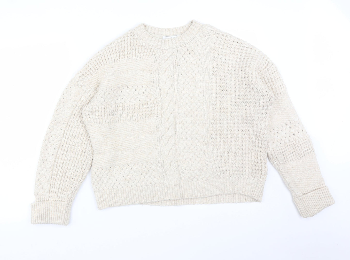 Womens UK Size M NEXT Beige Pullover Jumper