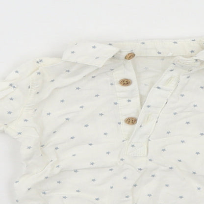TU Baby White Geometric  Leotard One-Piece Size 9-12 Months