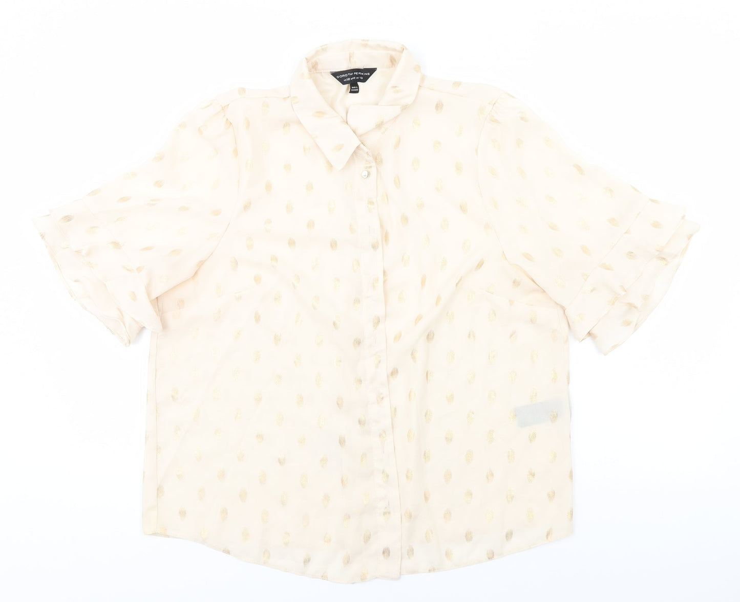 Womens UK Size 16 Dorothy Perkins Ivory Basic Button-Up