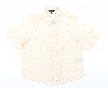 Womens UK Size 16 Dorothy Perkins Ivory Basic Button-Up