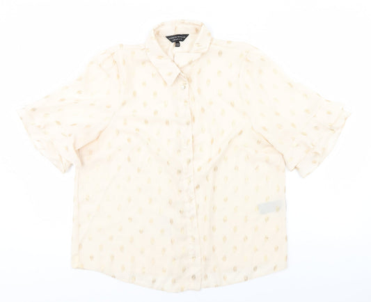 Womens UK Size 16 Dorothy Perkins Ivory Basic Button-Up