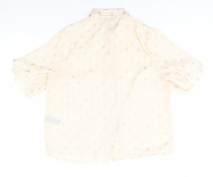 Womens UK Size 16 Dorothy Perkins Ivory Basic Button-Up