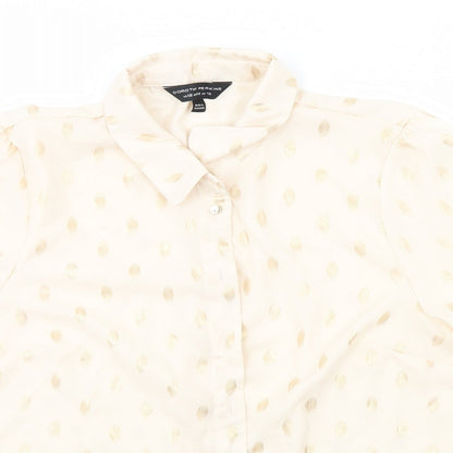 Womens UK Size 16 Dorothy Perkins Ivory Basic Button-Up