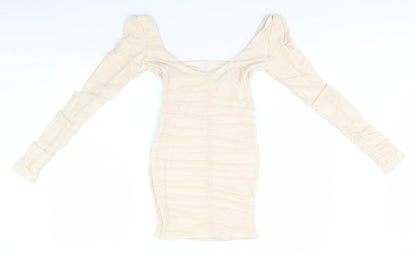 Preworn Womens Ivory   Pencil Dress  Size 10