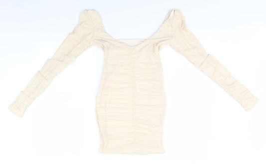 Preworn Womens Ivory   Pencil Dress  Size 10